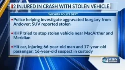 Two injured when stolen SUV crashes into car in southwest Wichita, police say